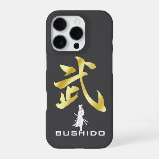 Premium Gold BUSHIDO 武 Kanji iPhone 16 Pro Case iPhone 16 Pro Hoesje