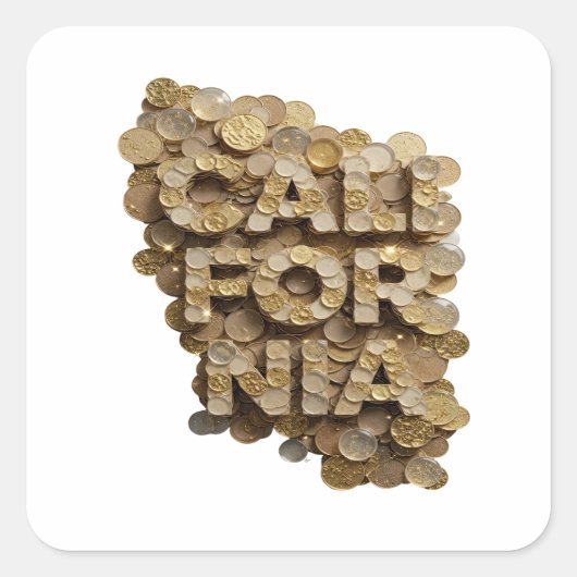 Premium Gold CALIFORNIA Sticker Kunst (Voorkant)