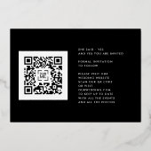Premium GOLD Drie Foto QR CODE Save The Date Folie Uitnodiging (Achterkant)