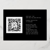 Premium GOLD Drie QR-fotoCODE sparen de datum Folie Uitnodiging (Achterkant)