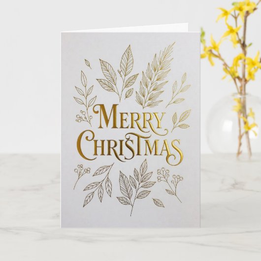 Premium Gold Foil Holiday Card Kaart (Gele Bloem)