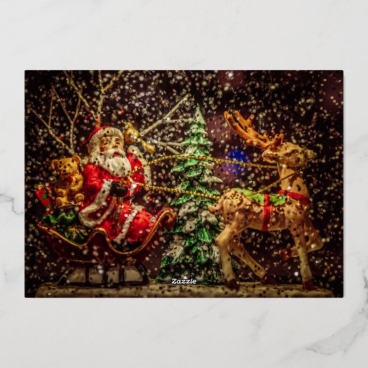 Premium Gold Modern Seasons Greetons Business Folie Feestdagenkaart (Achterkant)