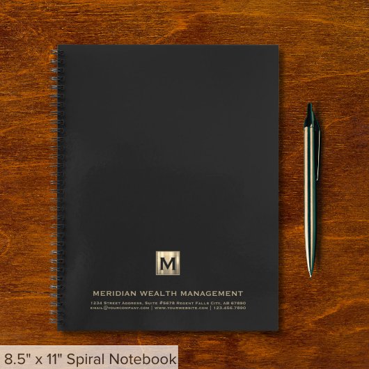 Premium Gold Monogram Financial Planner Notitieboe Notitieboek