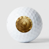 Premium Golden Golfbal – Luxe 3D Logo-ontwerp Golfballen (Voorkant)