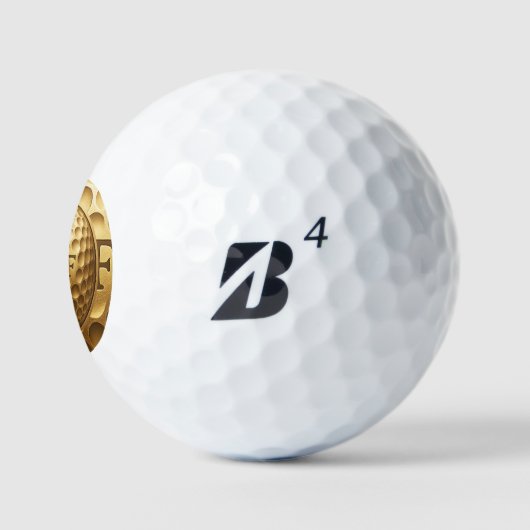 Premium Golden Golfbal – Luxe 3D Logo-ontwerp Golfballen (Logo)