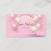 Premium Golden Pink Ballons Luxe Visitekaartje (Voorkant)