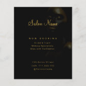 Premium Goud Schoonheidssalon Uithangbord Zwart Lu Flyer (Achterkant)