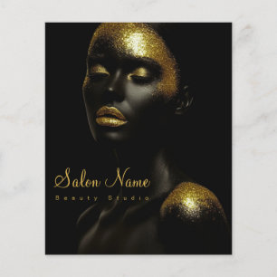 Premium Goud Schoonheidssalon Uithangbord Zwart Lu Flyer