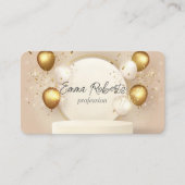 Premium gouden ballonnen luxe verjaardag visitekaartje (Voorkant)