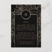Premium - goudmonogram bruinbruin Elegant Informatiekaartje (Voorkant)