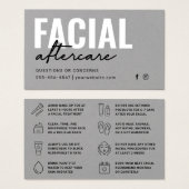 Premium - Gray Facial Aftercare Instructions Kaart (Voorkant /achterkant)