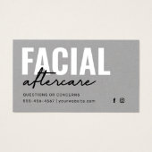 Premium - Gray Facial Aftercare Instructions Kaart (Voorkant)
