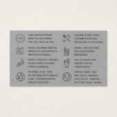 Premium - Gray Modern Teeth Whitening Aftercare Ka Visitekaartje (Achterkant)