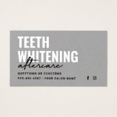 Premium - Gray Modern Teeth Whitening Aftercare Ka Visitekaartje (Voorkant)