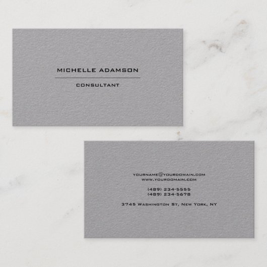 Premium - Gray - unieke speciale minimalistische m Visitekaartje (Voorkant / Achterkant)