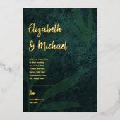 Premium Green Gold Foil FOTO Weddenschap Folie Uitnodiging (Voorkant)