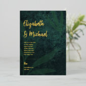 Premium Green Gold Foil FOTO Weddenschap Folie Uitnodiging (Staand Voorkant)