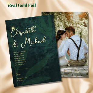 Premium Green Gold Foil FOTO Wedding Folie Invita Folie Uitnodiging