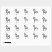 Premium Grijs LOW POLY PAARD Sticker Ontwerp (Vel)