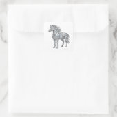 Premium Grijs LOW POLY PAARD Sticker Ontwerp (Tas)