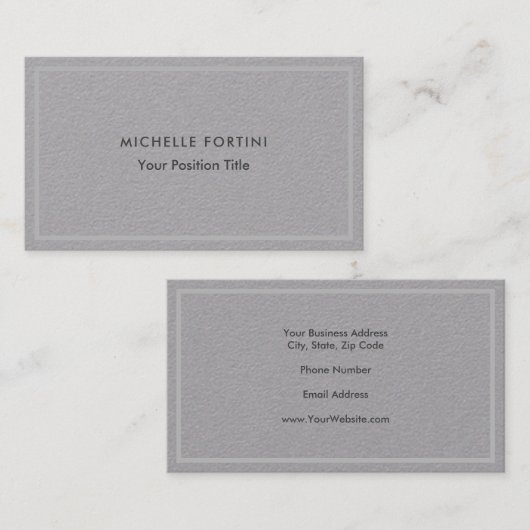 Premium - grijs minimalistisch professioneel moder visitekaartje (Voorkant / Achterkant)