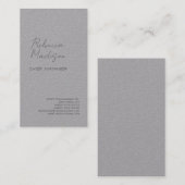 Premium grijs modern, handgeschreven script visitekaartje (Voorkant / Achterkant)