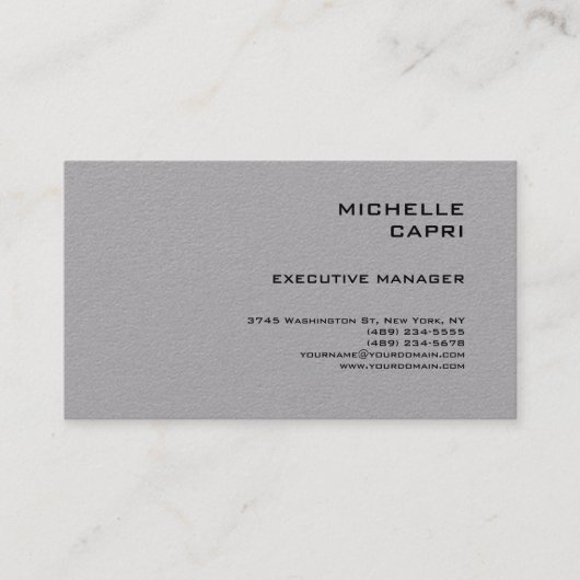 Premium Grijs Plain Eenvoudige Minimalistische Hed Visitekaartje (Voorkant)