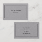 Premium Grijs Plain Elegant Minimalistisch Modern Visitekaartje (Voorkant / Achterkant)