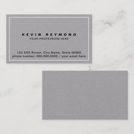 Premium grijs visitekaartje alleen voorzijde (Voorkant / Achterkant)