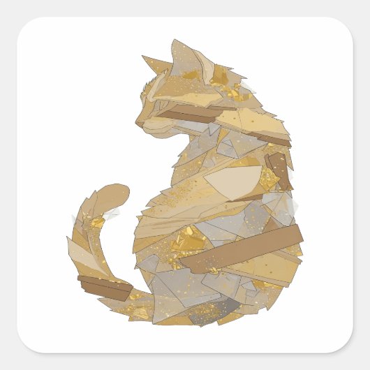 Premium Grijze Abstract Vierkante Sticker (Voorkant)
