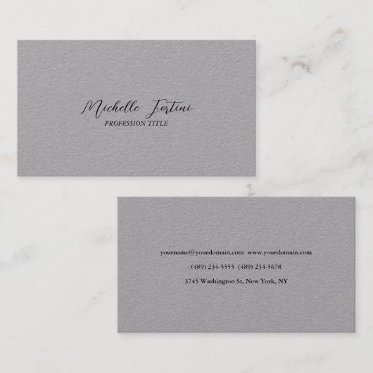 Premium - Grijze legant vlakminimalistisch Visitekaartje (Voorkant / Achterkant)