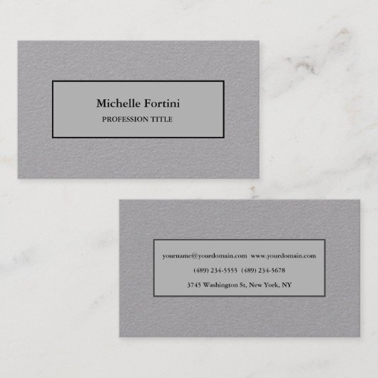 Premium - Grijze legant vlakminimalistisch Visitekaartje (Voorkant / Achterkant)