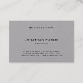 Premium - grijze , moderne monogram eenvoudige ren visitekaartje (Achterkant)