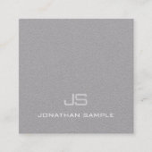 Premium - Grijze platte creatieve moderne monogram Vierkante Visitekaartje (Voorkant)