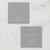 Premium - Grijze platte creatieve moderne monogram Vierkante Visitekaartje (Voorkant / Achterkant)