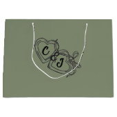 Premium grote saliegroene elegante cadeau groot cadeauzakje (Voorkant)