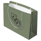 Premium grote saliegroene elegante cadeau groot cadeauzakje (Achterkant Gekanteld)