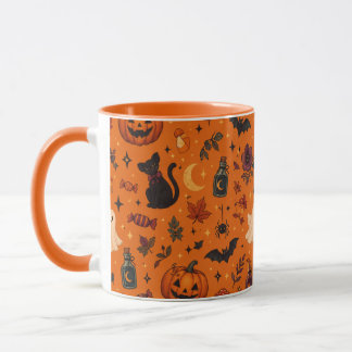 Premium Halloween mok – Cozy pompoenen, geesten, v