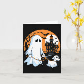 Premium Halloween spook hond die wandelt Kaart (Gele Bloem)