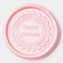Premium Happy Birthday Wax Seal Sticker Accent