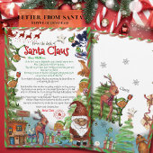 Premium Illustrated Watercolor Letter from Santa Kaart
