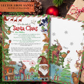 Premium Illustrated Watercolor Letter from Santa Kaart