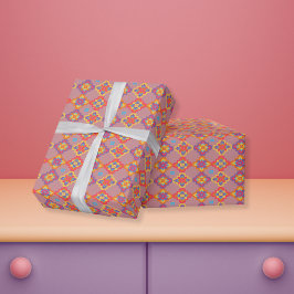 Premium Indiaans geometrisch bloempatroon Cadeaupapier