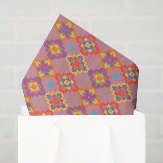 Premium Indiaans geometrisch bloempatroon Tissuepapier (Cadeauzakje)