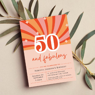 Premium Invitation 50 en fantastische retro Kaart