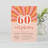 Premium Invitation 60 en fantastische retro Kaart (Staand voorkant)