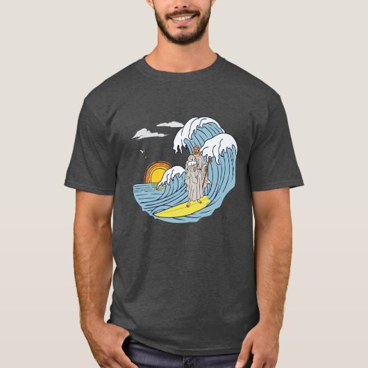 Premium Jesus Surfen - Verdrietig t-shirt (Voorkant)