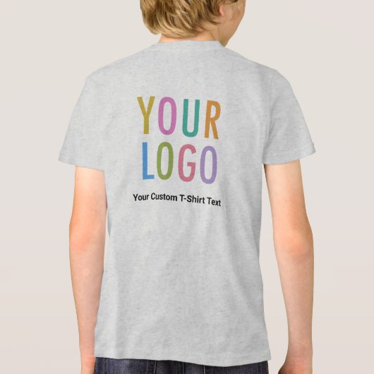 Premium Jongens Wit T-Shirt Custom Company Logo (Achterkant)