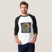 Premium katoenen dragon design T-shirt. T-shirt (Voorkant volledig)