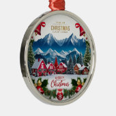 Premium Kerst Dorp Ronde Ornament  (Rechts)